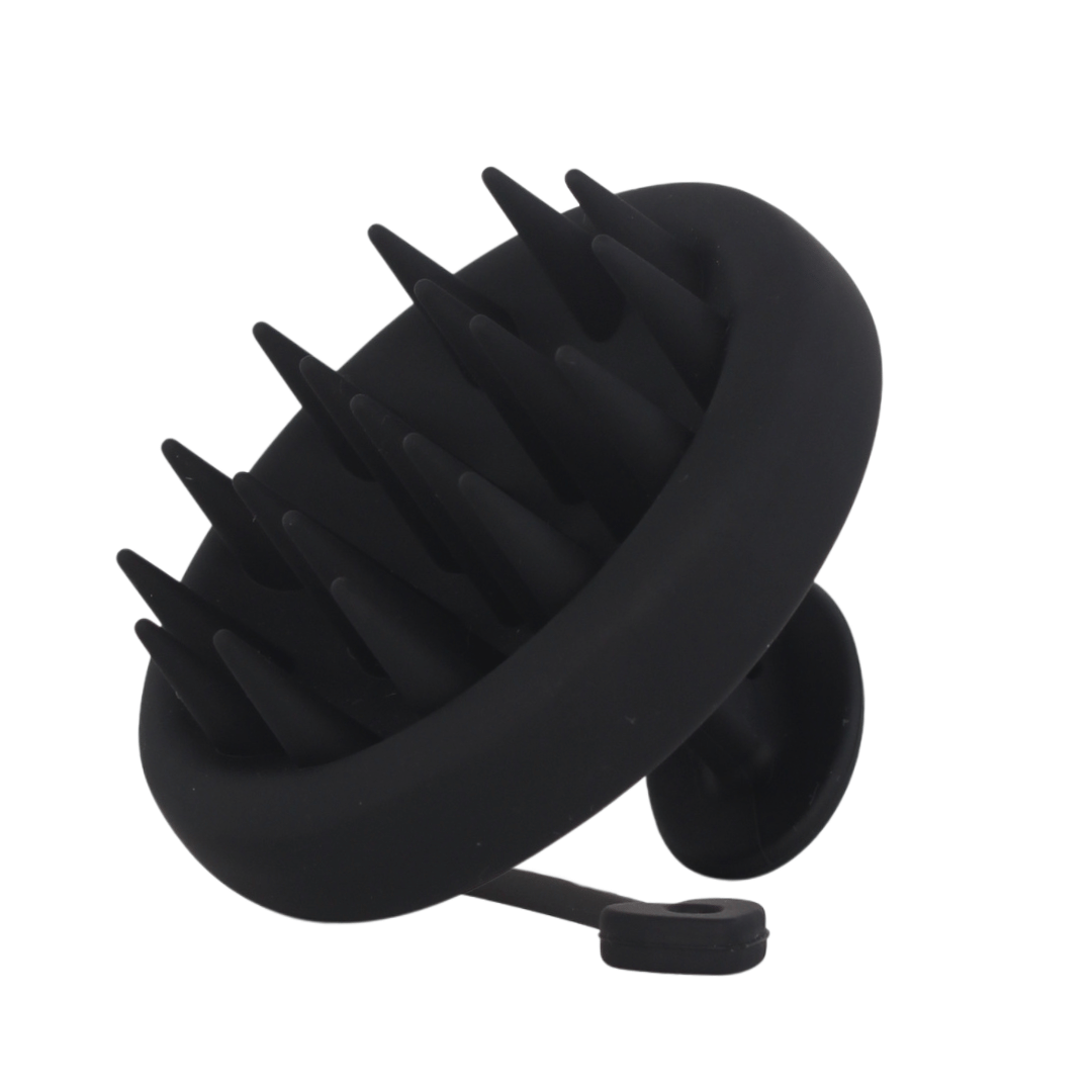 Black Raqiia Scalp Massager with Black Raqiia Strap