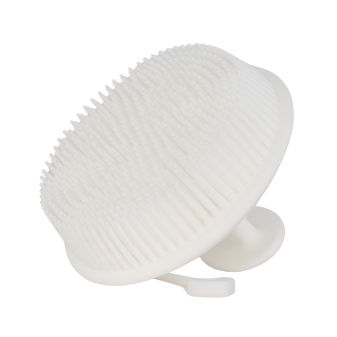 White Raqiia Body Scrubber with White Raqiia Strap