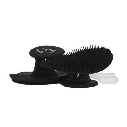 Black Raqiia Face Cleansers with White Raqiia Straps
