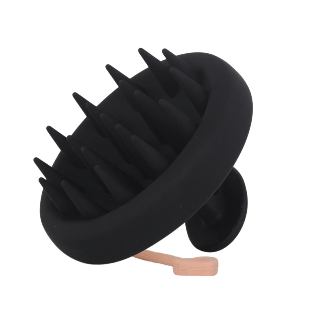 Black Raqiia Scalp Massager with Rosegold Raqiia Strap