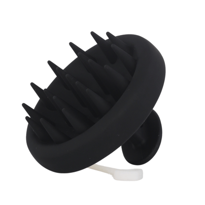 Black Raqiia Scalp Massager with White Raqiia Strap