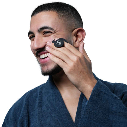 Male model using Raqiia Face Cleansers
