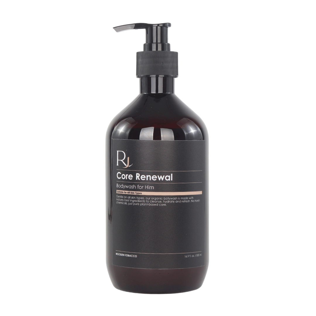 Raqiia Core Renewal Bodywash bottle on a white background