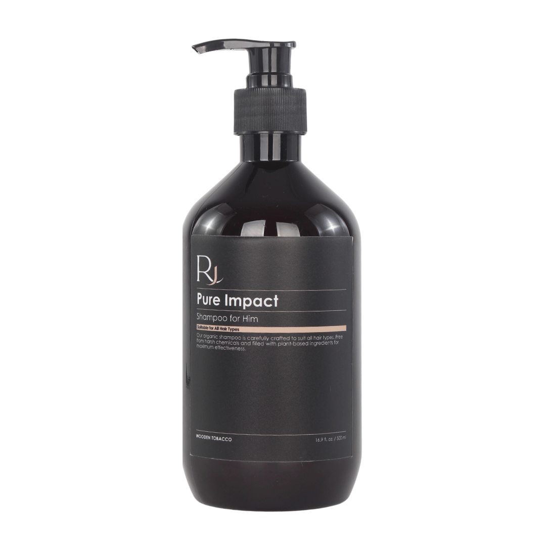 Amber Raqiia Pure Impact Shampoo bottle on a white background