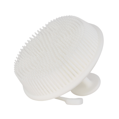 White Raqiia Body Scrubber with White Raqiia Strap
