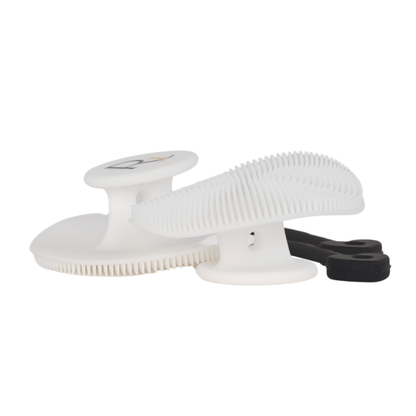 White Raqiia Face Cleansers with Black Raqiia Straps