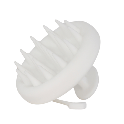 White Raqiia Scalp Massager with White Raqiia Strap